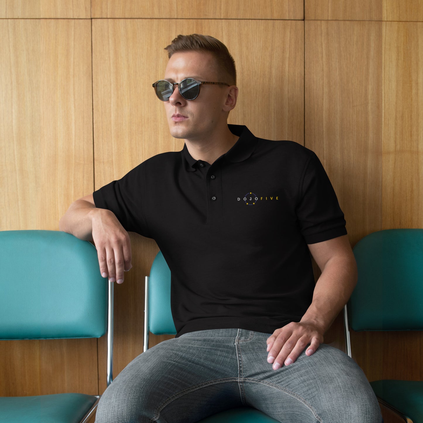 Men's Premium Polo - Dojo Five Logo