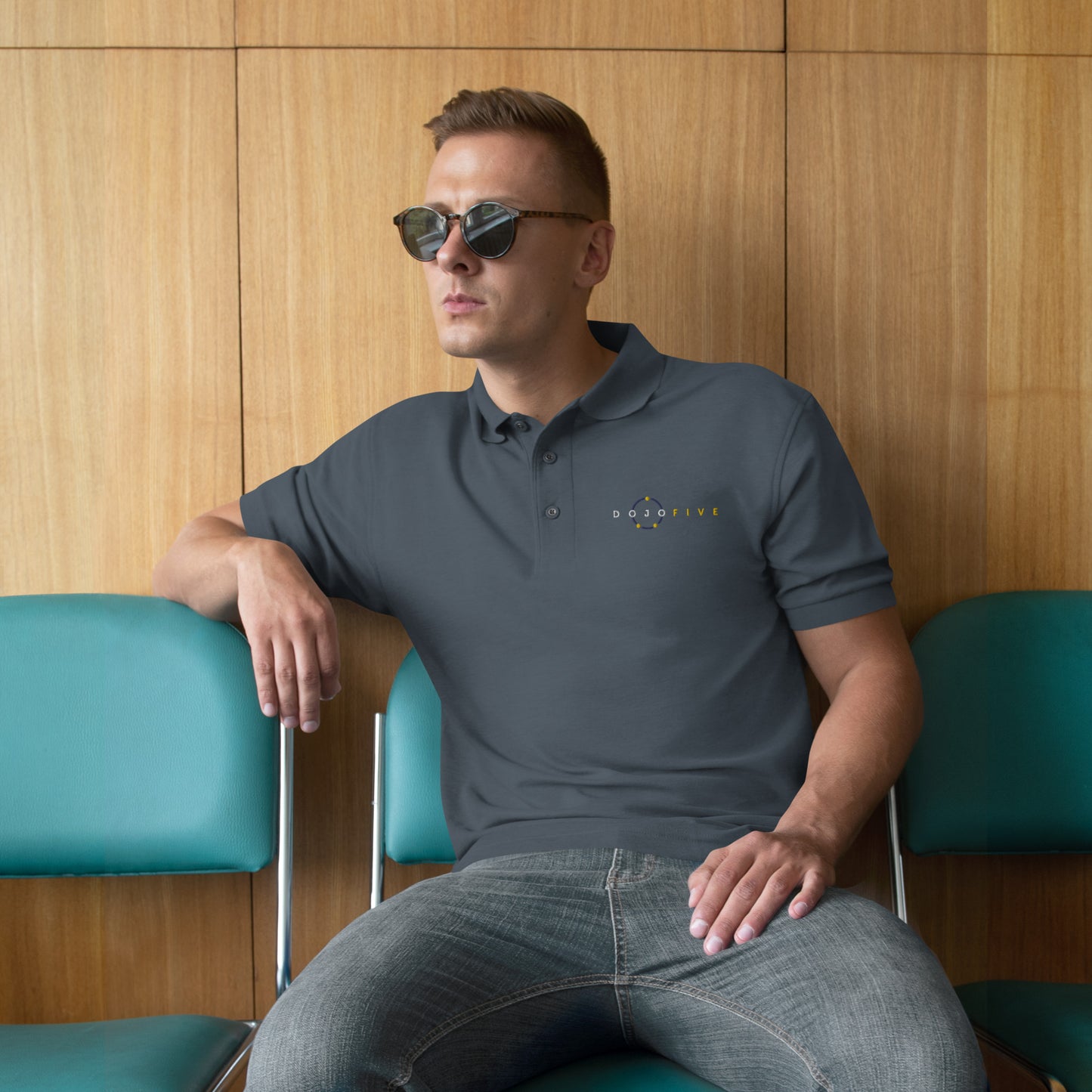 Men's Premium Polo - Dojo Five Logo
