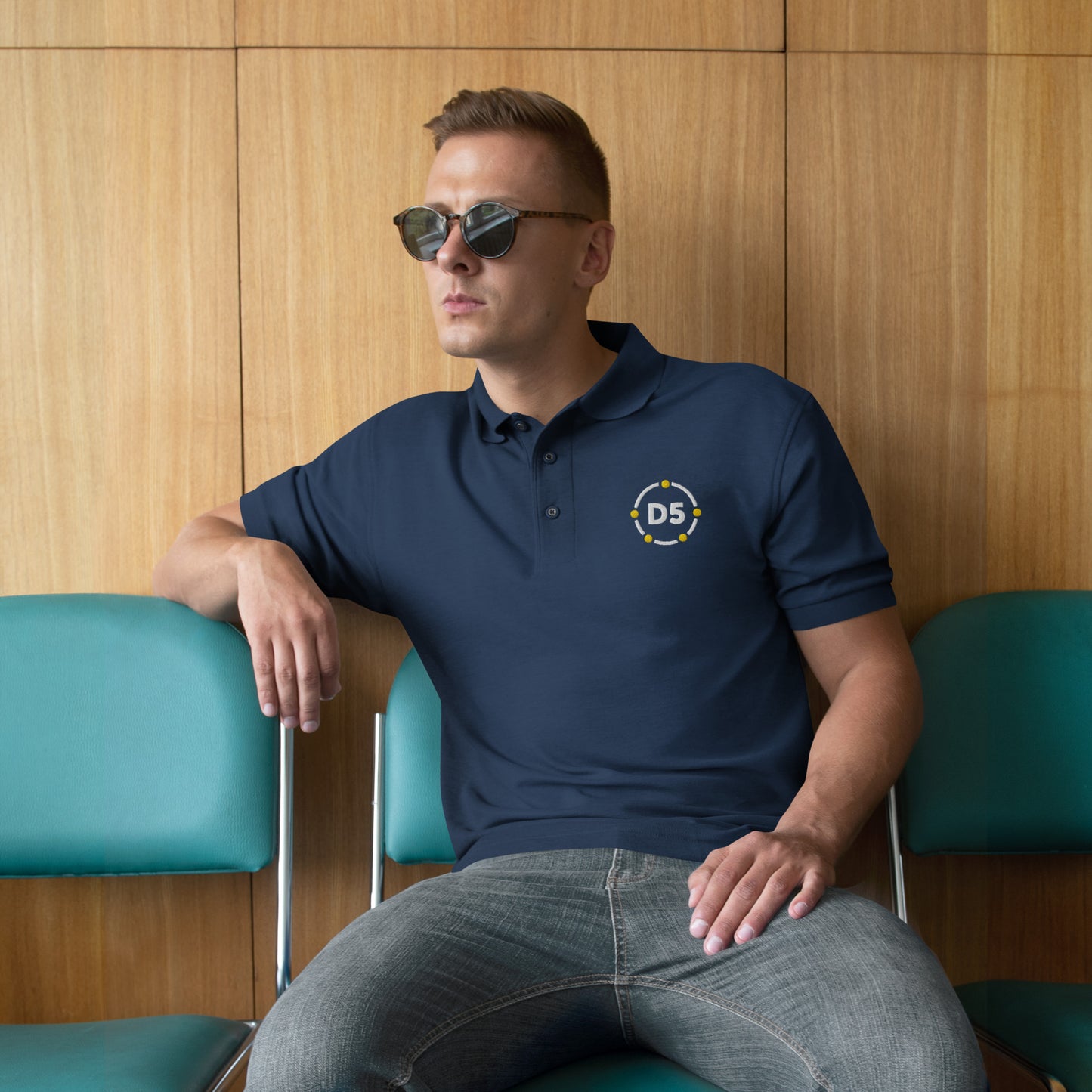 Men's Premium Polo - D5 Logo